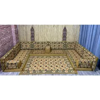 Otomana ANATOLIA Oriental Asientos de Suelo Étnicos Árabes Majlis Sofá Esquinero Otomana Diseño Bordado Poliéster/Algodón Desmontable