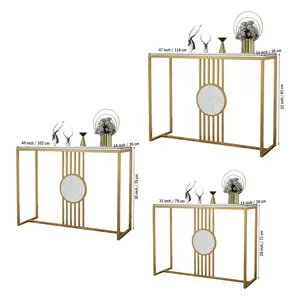 Customizable <b>Gold</b> Urban Loft Rectangular <b>White</b> Marble <b>Console</b> <b>Table</b> Home Furniture Manufacturer Wholesaler factory direct sale - Product Image 2