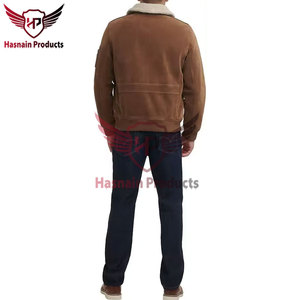 Veste pour homme grande taille en cuir suédé d'hiver exclusive avec design personnalisable en fourrure, artisanat de qualité supérieure - Product Image 5