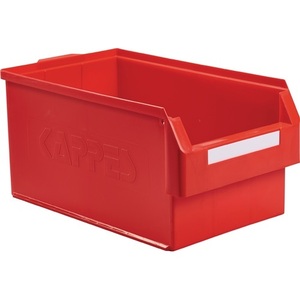 Red 500x300x250mm <b>Plastic</b> Storage Bin with PE Grid Plan - Product Image 1