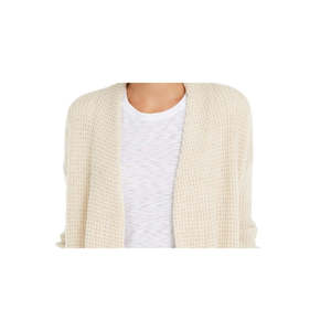 INC International Concepts Women's Cozy Waffle-Stitch <b>Cardigan</b> <b>Sweater</b> in White Size Medium - Product Image 2
