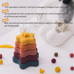Juego de tazas apilables de silicona sin BPA para bebés, juguetes educativos apilables de estrellas coloridas para chispas de imaginación - Product Image 6