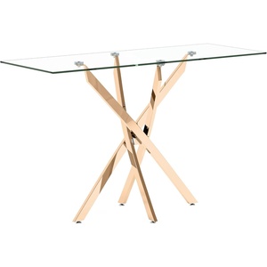 2 Tier Modern Design Black Color Metal <b>Console</b> <b>Table</b> with <b>Glass</b> Top Sleek Design for Entryway Living Room or Hallway Deco - Product Image 4
