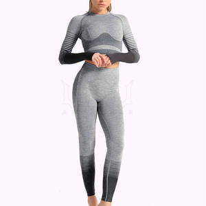 ชุดโยคะผู้หญิงผ้าโพลีเอสเตอร์ผสมสแปนเด็กซ์ สีพื้น ด้านหน้าปักโลโก้ได้ 2 ชิ้น แห้งเร็ว ระบายอากาศดี เป็นมิตรกับสิ่งแวดล้อม ขายส่ง - Product Image 4