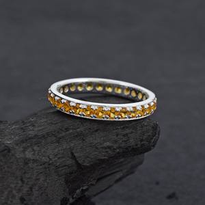 Banda de piedras preciosas citrino Natural de Plata de Ley 925, venta al por mayor, buena calidad, recién llegado, anillo delicado, joyería fina, proveedor al por mayor - Product Image 4