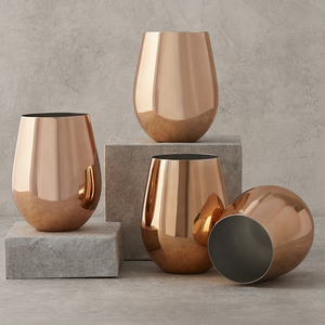 Verre de cuivre écologique de luxe fait à la main avec finition en cuivre lave-vaisselle prix bas-Saniya Handicraft Fournisseur - Product Image 5