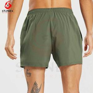 Pantalones cortos deportivos para hombre personalizados al por mayor, de punto, de lona, de secado rápido, transpirables, para entrenamiento - Product Image 6