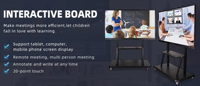 Pizarra Interactiva Inteligente Multifuncional con Pantalla 4K Ultra HD de 55/65/75/85/86 Pulgadas para Enseñanza y Uso en Oficina, Alta Claridad
