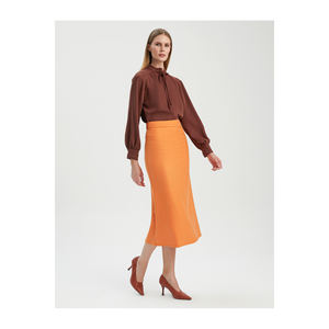 กระโปรงแม็กซี่ผู้หญิง ผลิตจากผ้าวิสโคสผสม สวมใส่สบายและมีสไตล์ BGN W24S278 - Product Image 2