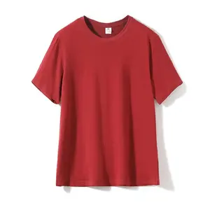 2024 Brand New Men's T Shirt 180g Gsm Cotton For Male Solid Color Round Neck Men T-Shirt Short Sleeve Custom Man T Shirt