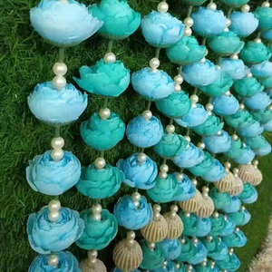 Artificial Floral Latkan turco y cielo azul cuerdas Diwali decoración Baby Shower Sangeet telón de fondo decoraciones de cumpleaños decoración de pared - Product Image 1