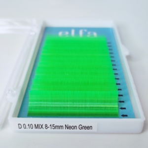 Fabricant vietnamien Extensions de cils en gros Vert néon CC Curl 0.15mm d'épaisseur Haute capacité Prix compétitifs - Product Image 1