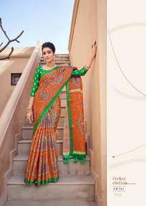 Saree de seda PV demasiado bonito y hermoso hecho por Apoxy Finish Wedding Wear Rich Pallu para mujer Moda Tarifa al por mayor - Product Image 4