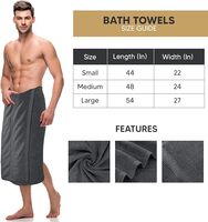 Serviette de Bain Luxe en Coton 100% Filé Anneaulement, 600 GSM, Rayée, 27 x 54 Pouces, Très Absorbante, Séchage Rapide, Grise, Pour la Maison