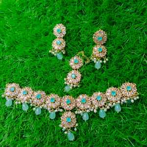 Dernier modèle de collier de mariée long Parure de bijoux pour mariage et fête Parure de bijoux de mariée en gros d'usine pour dames - Product Image 6