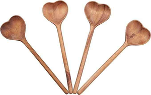 Juego de cucharas de madera para cocinar Utensilios de madera para cocina Cucharas y espátulas de madera de teca natural de la India de glowin fashion - Product Image 6