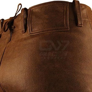 Pantalones cortos ligeros de cuero para hombre al por mayor, pantalones cortos cómodos de cuero para hombre, pantalones cortos de cuero para hombre personalizados para venta en línea - Product Image 3