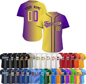 Maillot de baseball personnalisé de qualité supérieure pour équipe, impression numérique, motif à carreaux, 220g, respirant, séchage rapide, 100% coton - Product Image 1