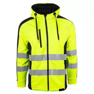 Sudadera con capucha con cremallera reflectante 3M de alta calidad hecha a medida, sudadera con cremallera para trabajo de seguridad de invierno, chaqueta con capucha de seguridad de tráfico para hombres - Product Image 1