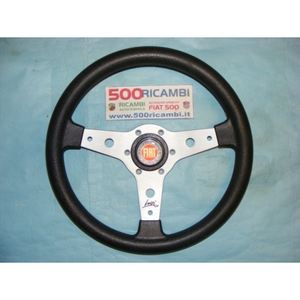 Generico FIAT 500 & 126 Panda Volante Sportivo Luisi Argento <b>Car</b> <b>Steering</b> <b>Wheel</b> with Falcon 34 Horn - Product Image 1