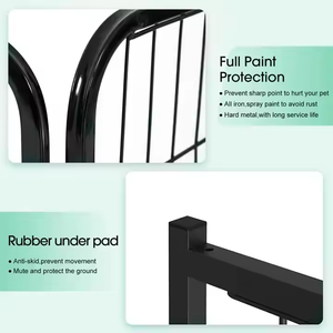 Panneau de clôture pour chien en métal et fil de fer écologique robuste avec motif animal et fermeture à bouton Clôture extérieure sans fil - Product Image 5