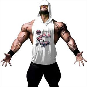 Camiseta de tirantes transpirable con estampado 3D personalizado para hombre, camiseta de gimnasio de verano 100% algodón, camiseta sin mangas con logotipo de diseño Premium al por mayor - Product Image 2