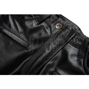 Nouveauté Pantalon en cuir véritable pour homme, léger, décontracté, coupe droite, haute qualité, en vente - Product Image 4