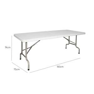 Mesa Plegable para Exteriores WELL HOME de 180x75x74cm con Estructura Metálica, Mesa Tipo Maleta con Estructura Metálica - Product Image 4
