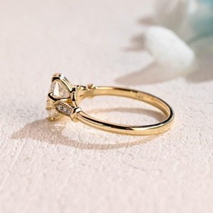 แหวนเพชรทรงรีอาร์ตเดโค 1.50 กะรัต แหวนหมั้นแบบโบราณ CVD ทองคำขาว 14K แหวนแต่งงาน แหวนวันครบรอบ - Product Image 2