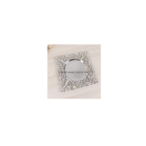 Admirable conception forme carrée métallique brillant poli décoration de Table maison vaisselle nourriture chargeur assiette prix abordable - Product Image 1