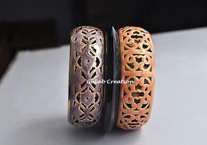 Zam Zam impex กำไลทองเหลืองที่ทำด้วยมือของผู้หญิงวัยรุ่นหญิงเสน่ห์สีม่วงสีส้มเคลือบแฟชั่นขายดี - Product Image 2