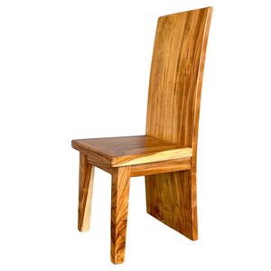 Silla de Comedor de Madera Maciza con Borde Natural, Hecha a Mano, de Madera Sua, Estilo Wabi-Sabi, Ligera, para Comedor, Restaurante, Cafetería, Villa - Product Image 3