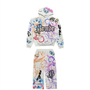 ชุดเซ็ทลำลองผู้ชายแบบใหม่ 2 ชิ้น เสื้อฮู้ดดี้และกางเกงขายาวทรงจ็อกเกอร์  ชุดวอร์มเรียบง่าย  ชุดจั๊มสูทปักลาย - Product Image 3