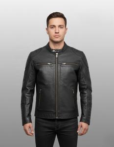 เสื้อแจ็คเก็ตหนังผู้ชายแบบกันน้ำ ระบายอากาศได้ดี แห้งเร็ว แขนยาว สไตล์ไฮสตรีท สำหรับฤดูหนาว อุ่นสบาย ไซส์ผู้ใหญ่ แบบนักขี่มอเตอร์ไซค์ - Product Image 3