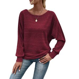 Nuevo 2025 mujeres cómodo Casual Color sólido manga larga cuello redondo pulóver camiseta Otoño/Invierno nuevo estilo - Product Image 5