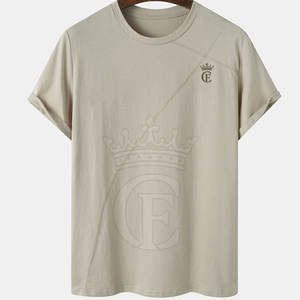 Camiseta de bajo precio Algodón hecho Ligero Hombres 100% Camisetas de algodón Slim Fit Manga corta Hombres Camisetas para venta en línea - Product Image 1