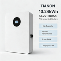 Batterie hybride LiFePO4 25,6V 200Ah 5kWh à écran tactile intelligent, montée sur rack, IP21, compatible CANbus, BMS, onduleurs AC, pour usage domestique