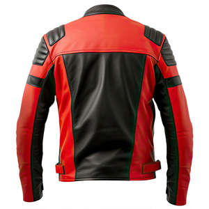 Blouson en cuir de moto unisexe coupe-vent brodé pour les marchés américain et européen, prêt pour la certification CE, vente en gros OEM - Product Image 2