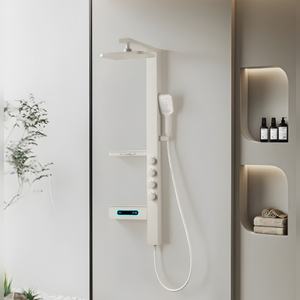 Système de douche thermostatique numérique moderne 7 fonctions Noir mat Montage mural Prix d'usine Expédition mondiale - Product Image 2