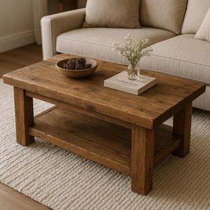 โต๊ะกาแฟไม้ ผลิตจากไม้เนื้อแข็ง ให้ความแข็งแรงทนทานในระยะยาว และเพิ่มความสวยงามให้ห้องนั่งเล่น - Product Image 5