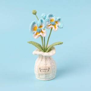 Adornos de Flores Inmortales de Orquídea Mariposa de Lana Tejida a Crochet, Ecológicos y Hechos a Mano, Artesanías Textiles Transfronterizas para Niños - Product Image 4