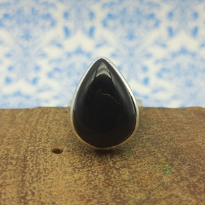 แหวนช่างฝีมือโอนิกซ์สีดำเงิน925แข็งแหวนเงินหนาเครื่องประดับเงินเนื้อละเอียดจากอินเดีย - Product Image 5