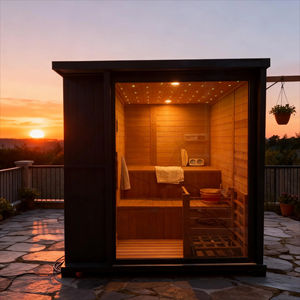 Sauna Exterior de Cedro Rojo Canadiense con Calefactor Eléctrico, Envío Rápido desde EE. UU. - Product Image 1