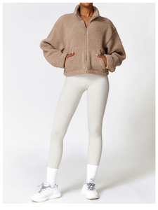 Vestes en polaire Sherpa d'hiver personnalisées pour femmes Manteau extérieur en coton à fermeture éclair Imprimé à la mode Sherpa à fermeture éclair personnalisé - Product Image 6