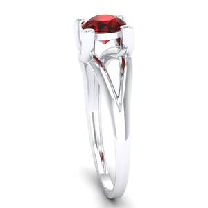 แหวนหมั้นเงินแท้ 925 ประดับพลอยโกเมน REYES หรูหรา ราคาขายส่ง ของขวัญแต่งงาน โมอิสซาไนต์ เครื่องประดับชั้นดี - Product Image 3