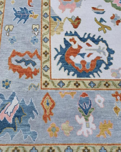 Handmade Luxury Oushak <b>Blue</b> Area <b>Rug</b> Modern Knots Design for Living room hotel office commercial home - Product Image 3