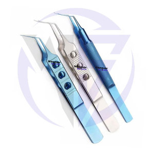 Forceps de capsulorhexis en acier inoxydable et titane médical Uttara, 3 pièces, angle incurvé 105 mm, instrument chirurgical ophtalmique Wenquar - Product Image 1