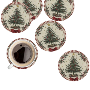 Sous-verre rond en bois de luxe à motif floral, découpé au laser, pour le thé, le café, la décoration de la maison - Product Image 1