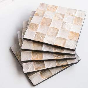 ที่รองแก้วเครื่องดื่มไข่มุกแม่ทำด้วยมือพร้อมที่วางทำจากไม้หรูหราเหมาะสำหรับเป็นของขวัญรับประทานอาหารและของตกแต่งบ้านราคาไม่แพง - Product Image 2