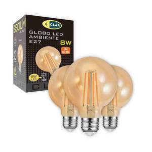 Ampoule LED à filament G95 8W E27, éclairage ton ambre, ampoules LED écoénergétiques - Product Image 4